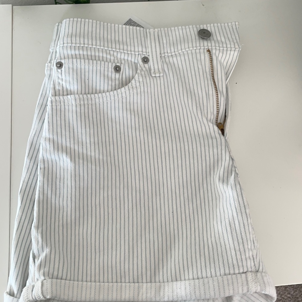 Levi's striped shorts.